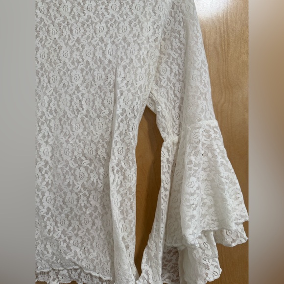 White Lace Long Sleeve Shirt - Picture 2 of 4